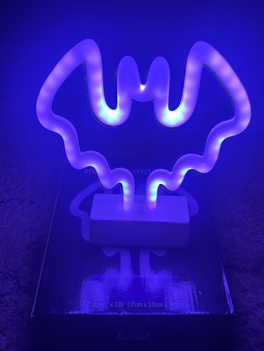 Desktop Neon-Style LED Bat Sign - Purple - Picture 4 of 4